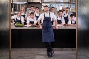 Portrait of Chef Mark Birchall and team