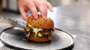 Hills Burger with Kraft Hienz Mayonnaise 